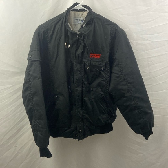 Vintage TRW Black Swingster Size Medium Jacket Racing Performance Parts - Picture 1 of 10